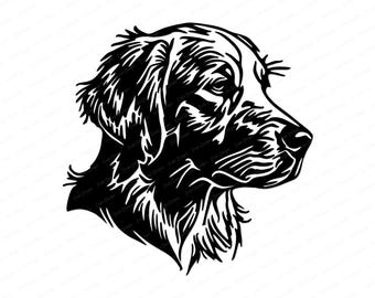 ゴールデンレトリバーのシルエットベクターアート：犬の顔SVG