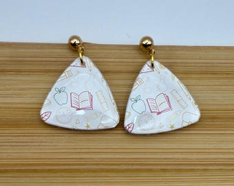 Classroom Triangle Earrings | Handmade Teacher Jewelry | Back to School Earrings | Ambré & Allure | Sterling Silver