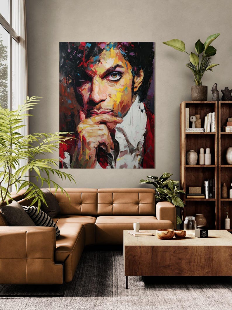 Prince Pop Art Canvas Print: Music Legend Portrait, Colorful Wall Decor ...