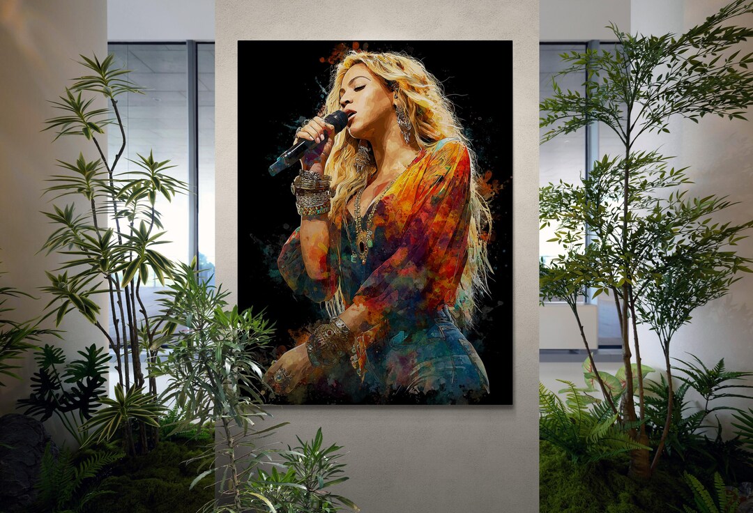 Beyoncé Knowles Canvas Wall Art – Modern Music Legend Icon Portrait ...
