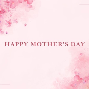 Puede incluir: Un fondo de acuarela rosa con un diseño floral y el texto "HAPPY MOTHER'S DAY" en el centro.