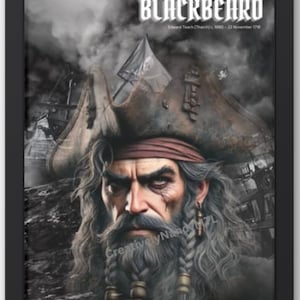 Edward Teach "Blackbeard" Pirate Wall Art – Digital Download Poster