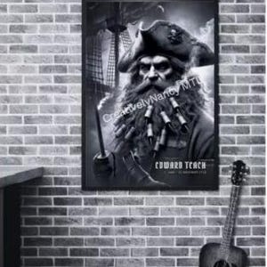 Edward Teach "Blackbeard" Pirate Wall Art – Digital Download