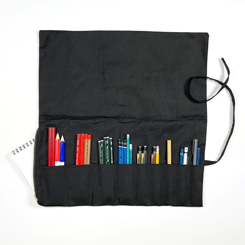 Waxed Canvas Tool Roll Waxed Canvas Pencil Case Roll Up Etsy