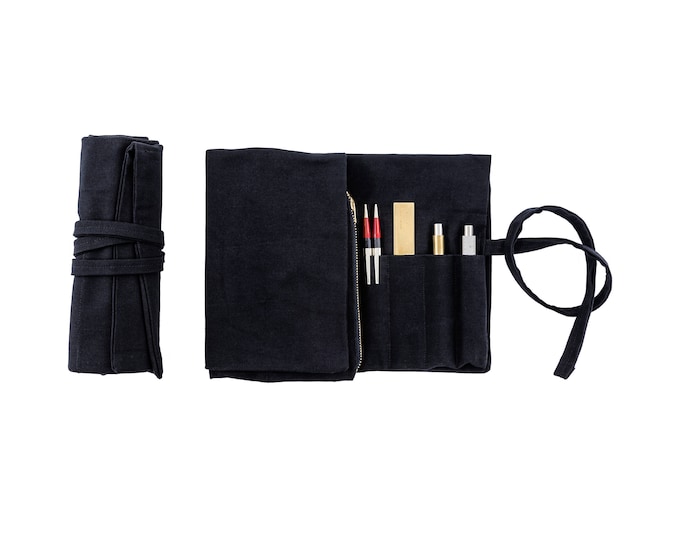 Canvas Tool Roll, Canvas Pencil Case, Roll up Pencil Case, Artist