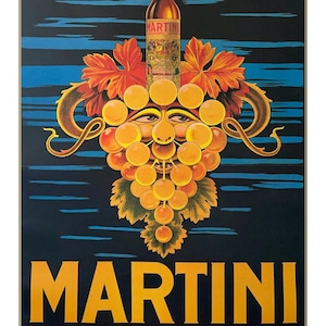 Martini Vermouth Martini & Rossi-Torino, cartel publicitario vintage, litografía original, c.1960, Italia, licor, artista San Marco