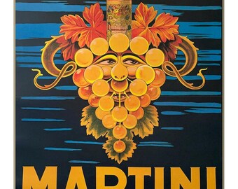 Martini & Rossi Vintage Poster: Grape Man Lithograph by Marco