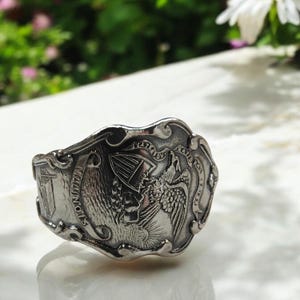 Vintage Sterling Silver Illinois Souvenir Spoon Ring - Sterling silver spoon ring - Upcycled jewellery - Spoon Jewellery