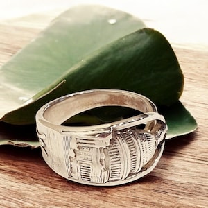 Washington D.C. Souvenir Spoon Ring: Upcycled Sterling Silver Jewelry
