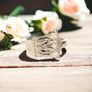 1930 Norwegian Sterling Silver Spoon Ring - Upcycled Jewelry (Size O/7.5)