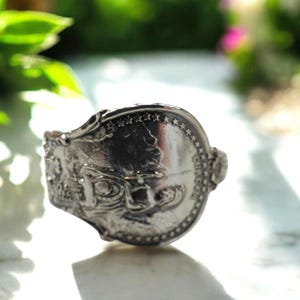 Sterling Silver Spoon Ring - Antique California Souvenir Upcycled Jewellery - Unique Vintage Spoon Jewelry Gift