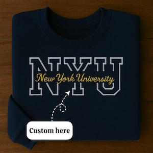 Custom University Sweatshirt, Hoodie, or T-Shirt with College Name Embroidery – Personalized Graduation or Campus Pride Gift