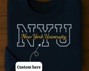Custom University Sweatshirt, Hoodie, or T-Shirt with College Name Embroidery – Personalized Graduation or Campus Pride Gift
