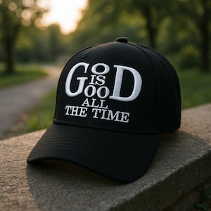 God Is Good All The Time Embroidered Hat – Christian Baseball Cap or Wash Hat, Religious Faith Cap, Inspirational Gift for Believers
