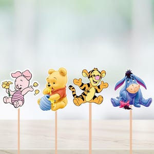 Winnie the Pooh Centerpiece – Cut Out Character Party Decoration – Pooh Bear Baby Shower or Birthday Decor