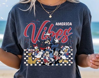 Retro Mickey and Friends America Vibes Happy 4th of July Shirt, Mickey Mouse Memorial Day 2026 Independence Day Family Patriotic Gift