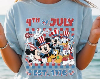 Retro Mickey And Friends Independence Day Shirt, Mickey and Friends 4th July 2026 Shirt, Disneyland Family, Magic Kingdom Tee