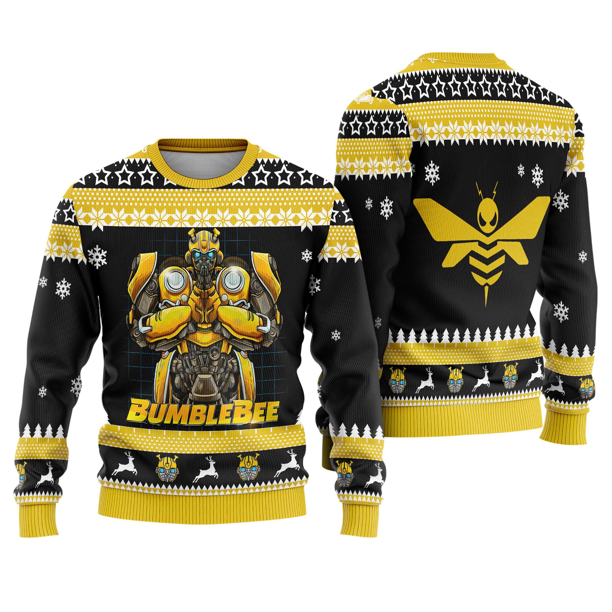 Discover Transformers Ugly Christmas Sweatshirt, Optimus Prime Bumblebee Ugly Sweater