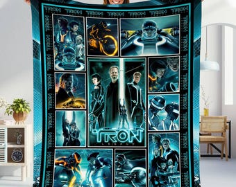 Flynns Arcade Blanket, Retro Tron Ares Legacy Movie, Tron Flynns Arcade Nostalgia Throw Blanket, Disneyland Flynns Arcade Merch 2025 Blanket