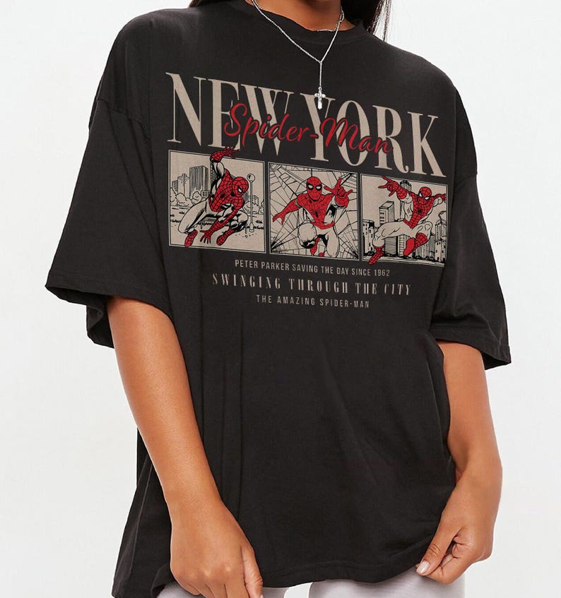 Camiseta de Spider-Man del MCU: Un Nuevo Día, Camiseta a juego para la familia de Disneyland, Camiseta de Peter Parker, Superhéroes Vengadores del MCU, Camiseta de cómics del MCU imagen 1