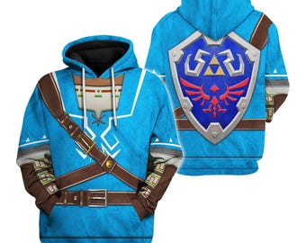 Link Attire Champion's Tunic Shield Cosplay Hoodie, Legend of
