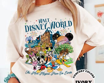 Comfort Colors Walt DisneyWorld Shirt, Disneyland Mickey Gifts Shirt, 90s Magic Kingdom Merch, The Most Magical Place On Earth Tee