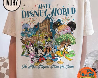 Comfort Colors Walt DisneyWorld Shirt, Disneyland Mickey Gifts Shirt, 90s Magic Kingdom Merch, The Most Magical Place On Earth Tee