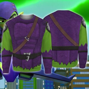 Camiseta con estampado completo de Duende Verde, sudadera de Spidey y sus increíbles amigos, sudadera con capucha para disfraz de Halloween, cosplay de Halloween, ropa de dibujos animados imagen 1