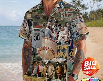 Sandlot Hawaiian Shirt, Legends Never Die Shirt, Baseball Aloha Shirt, Vintage Movie Shirt, Baseball Team Gift, Retro Summer Shirt