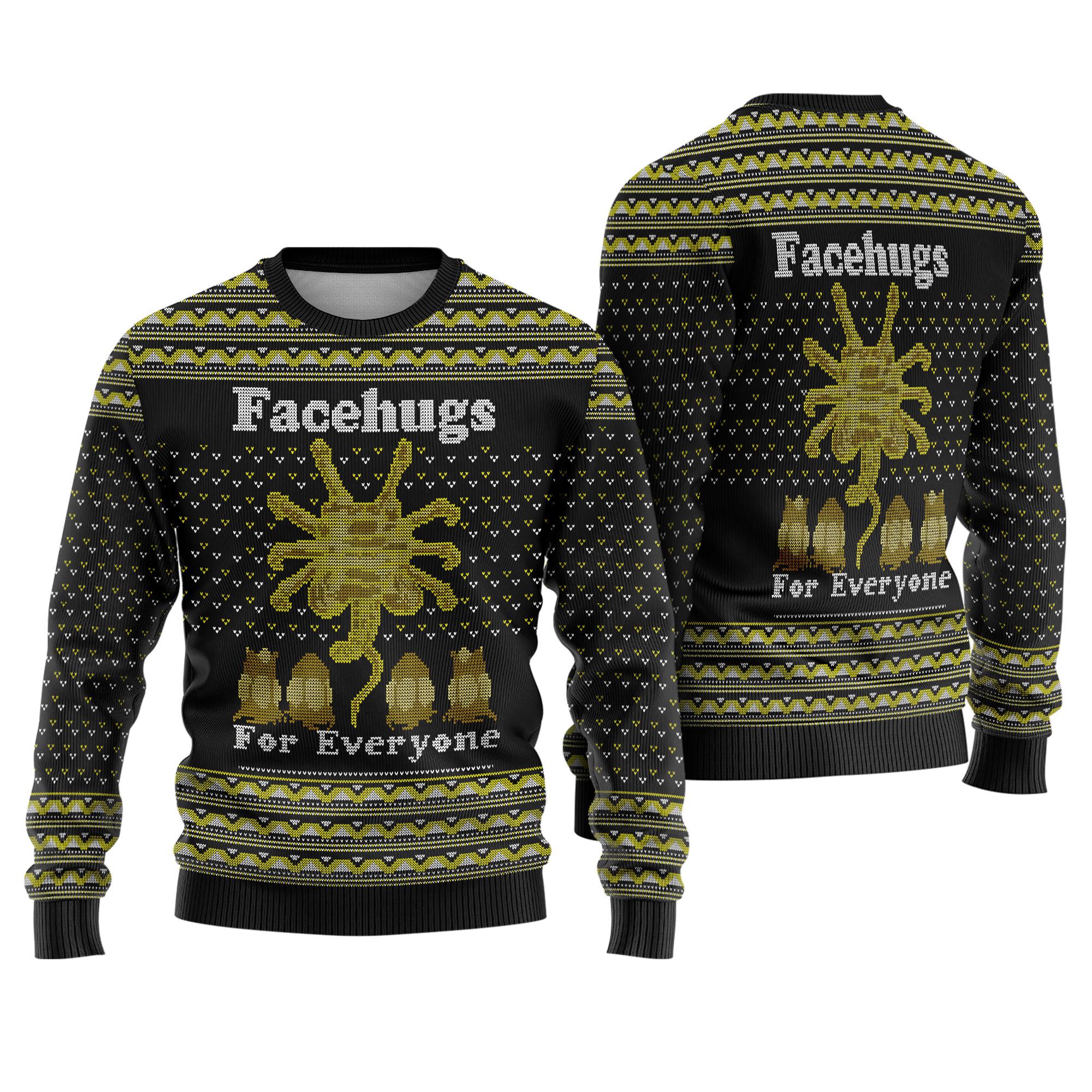 Discover Face Hugs For Everyone, Aliens Ugly Christmas Sweater, Alien 1979 Horror Movie Series Xmas