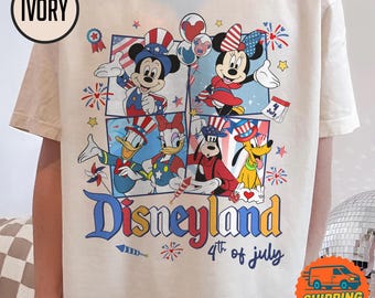 Balloons Mickey and Friends 4th of July T-Shirt, Land of The Freedom Independence Day Shirt, Disneyland Family 250th Anniversary
