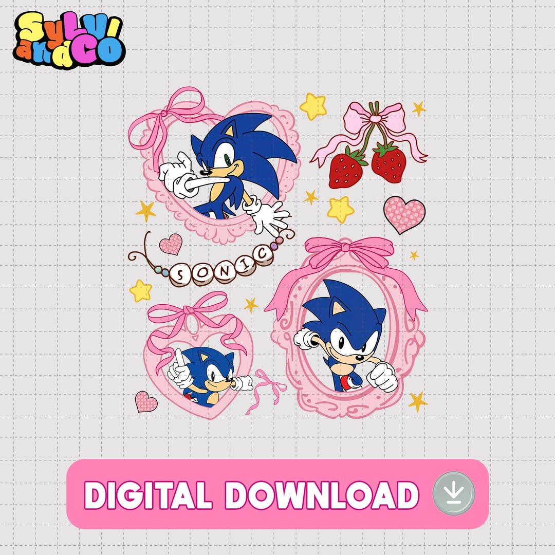 Sonic File, Coquette Bow Sonic Graphic Png, Sonic the Hedgehog File ...