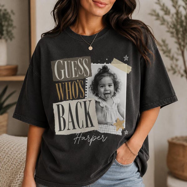 Personalized Teacher Shirt Guess Who Is Back Tee, Custom Photo Teacher Tee Custom Teacher Name Back to School Gift