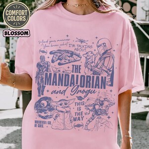 The Mandalorian And Grogu Baby Yoda Shirt, Disneyland Starwars Party 2026 Tshirt, Matching Family, Father Day, Dad Gifts Vintage Shirt image 2
