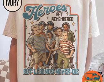 Camiseta Legends Never Die, Camiseta de regalo de la película The Sandlot, Los héroes son recordados, Béisbol Sandlot, Película vintage, Camiseta de fan de Sandlot Great Bambino