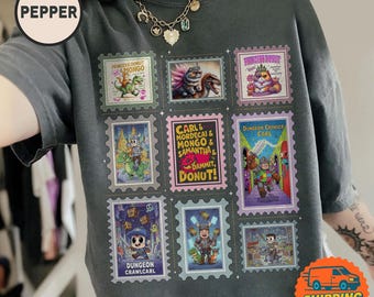 Dungeon Crawler Carl Book Preppy Stamps Shirt, Princess Donut And Mongo Shirt, New Achievement Gift For Book Lovers, Bookish Tee