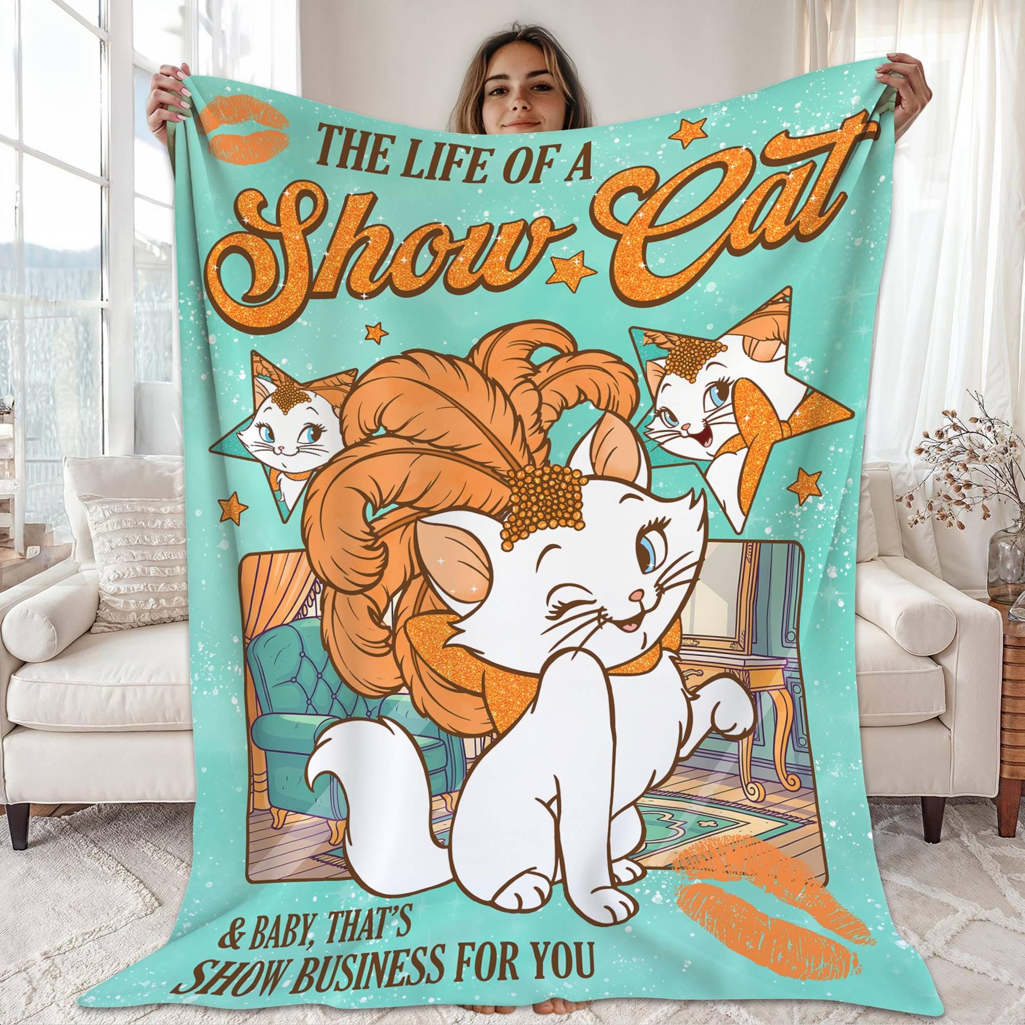 Discover The Life Of A ShowCat Blanket, Show Business For You, Showgirl Marie Cat Blanket