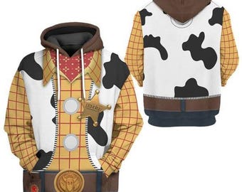 Woody Halloween Costume Hoodie, Sheriff Woody Pullover Sweatshirt, Cowboy Toy Story Disneyland Movie Tee, Halloween Cosplay Party
