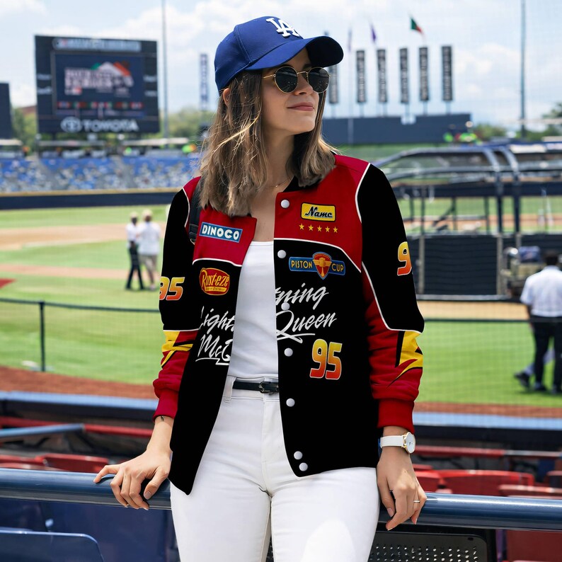 Medicated Rust Eze Personalized Pixar Cars Lightning Mcqueen Baseball Jacket, Disneyland ...