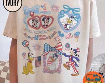 Mickey and Friends Patriotic 4th of July Preppy Shirt, Vintage Mickey And Friends Shirt, Freedom Shirt, Patriotic Shirt,Independence Day