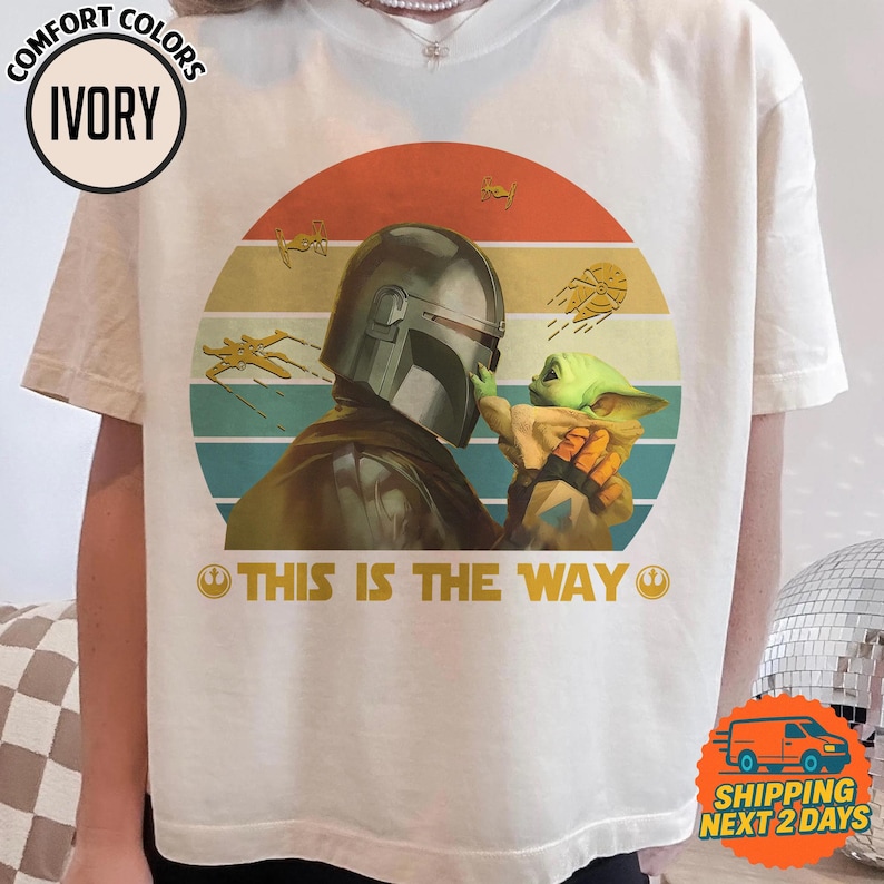 StarWars The Mandalorian This Is The Way Shirt, Retro StarWars Movie, Disneyland Family Matching Shirt, Galaxy's Edge Trip 2026, WDW Gifts afbeelding 3