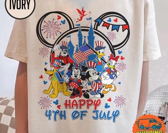 Happy 4th Of July Shirt, Mickey And Friends 4th Of July Shirt, Independence Day Shirt, Mickey USA Flag Shirt, Disneyland Shirt