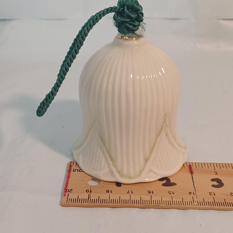Belleek Lily Bell With Green Petal Edges - Etsy