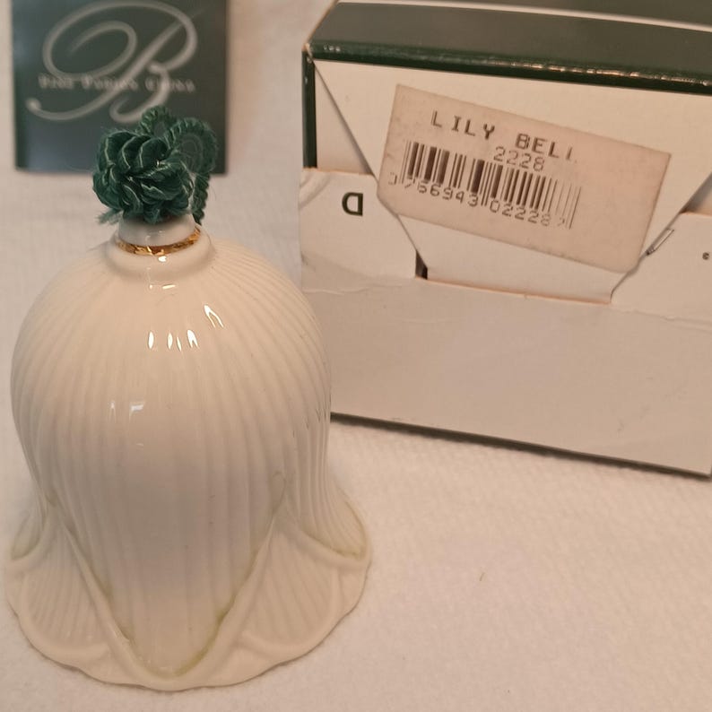 Belleek Lily Bell With Green Petal Edges - Etsy
