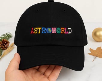 帽子 travis scott utopia merch cap CD Travis Scott Utopia Embroidered Black Graphic Snapback Hat