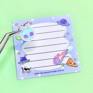 Conjuntos de papelaria Alien | Adesivo | Mini cartão postal | Envolope | papel para colorir
