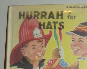 1962 Hurrah for Hats ex library book Peggy Wagner Children's book