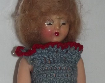 Vintage Storybook Duchess Clone Doll in Crocheted Dress