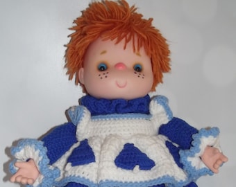 Westrim Dumplin Designs Mitzy Lollipop Lane Yarn Doll Crocheted Body Royal Blue