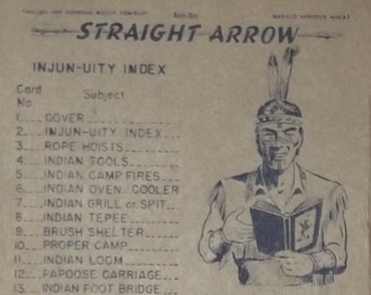 Nabisco Shredded Wheat Straight Arrow Indian Book 1 Card 2 Index 1949 5124